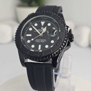 Rolex (Masterpiece) Black Yacht-Master – Black Dial – Oyster flex Strap