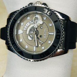 Seiko Premium Skeleton Dial Men's Watch – Elegant Silicone Strap Luxury Timepiece