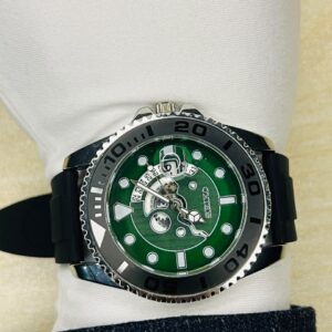 Seiko Premium Skeleton Dial Men's Watch – Elegant Silicone Strap Luxury Timepiece